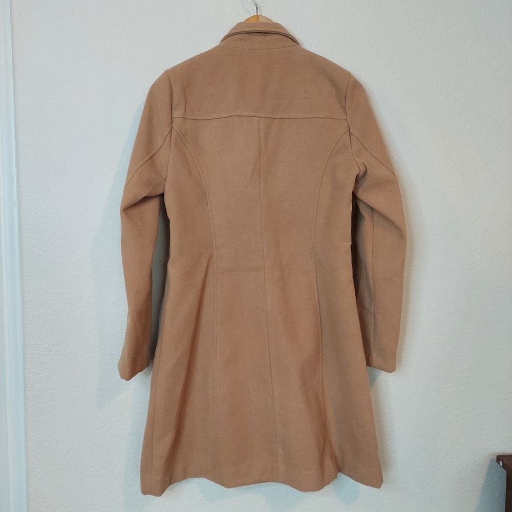 Skies Are Blue Double Breasted Wool Blend Classic Tan Trench Coat Size Small NWT - Picture 4 of 7